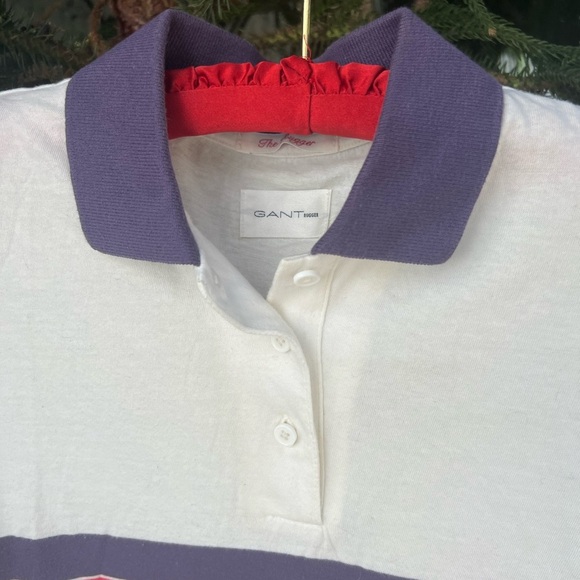 GANT Ruggers Women’s Polo Shirt with Purple and Red Stripes - Picture 2 of 12